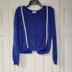 Anthropologie Shrinking Violet Open Back Blue Sweater size large women
